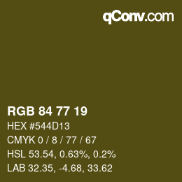 颜色代码: RGB 84 77 19 | qconv.com