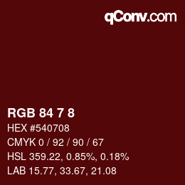 Color code: RGB 84 7 8 | qconv.com