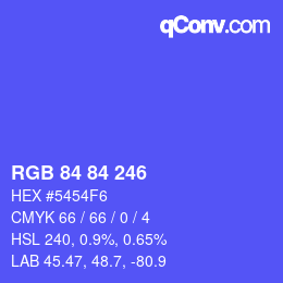 Color code: RGB 84 84 246 | qconv.com