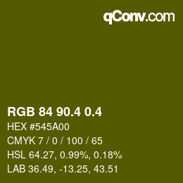カラーコード: RGB 84 90.4 0.4 | qconv.com