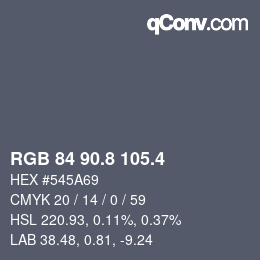 カラーコード: RGB 84 90.8 105.4 | qconv.com