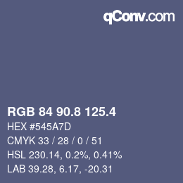 カラーコード: RGB 84 90.8 125.4 | qconv.com