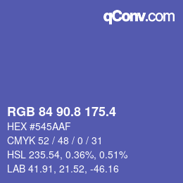 カラーコード: RGB 84 90.8 175.4 | qconv.com