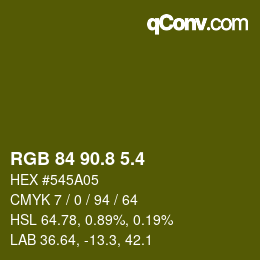 カラーコード: RGB 84 90.8 5.4 | qconv.com