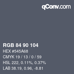 カラーコード: RGB 84 90 104 | qconv.com