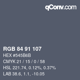颜色代码: RGB 84 91 107 | qconv.com