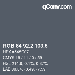 カラーコード: RGB 84 92.2 103.6 | qconv.com