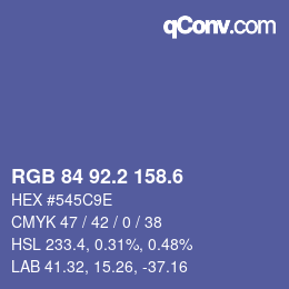 カラーコード: RGB 84 92.2 158.6 | qconv.com