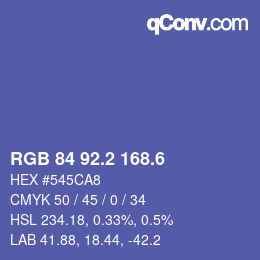 カラーコード: RGB 84 92.2 168.6 | qconv.com