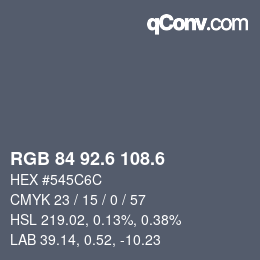 カラーコード: RGB 84 92.6 108.6 | qconv.com