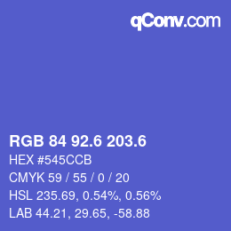 カラーコード: RGB 84 92.6 203.6 | qconv.com