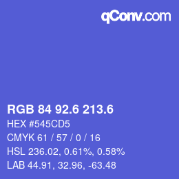 カラーコード: RGB 84 92.6 213.6 | qconv.com