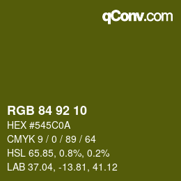 颜色代码: RGB 84 92 10 | qconv.com