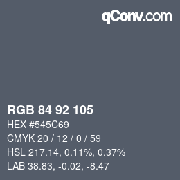 颜色代码: RGB 84 92 105 | qconv.com