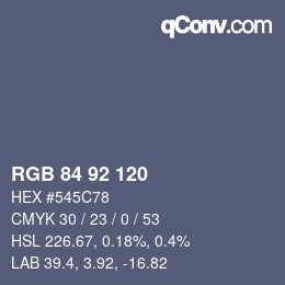 カラーコード: RGB 84 92 120 | qconv.com