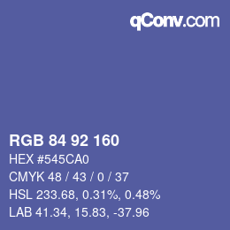 カラーコード: RGB 84 92 160 | qconv.com