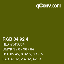 カラーコード: RGB 84 92 4 | qconv.com
