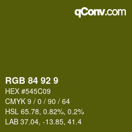 カラーコード: RGB 84 92 9 | qconv.com