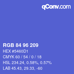 Color code: RGB 84 96 209 | qconv.com
