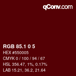 Color code: RGB 85.1 0 5 | qconv.com