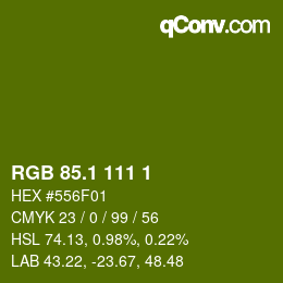 カラーコード: RGB 85.1 111 1 | qconv.com