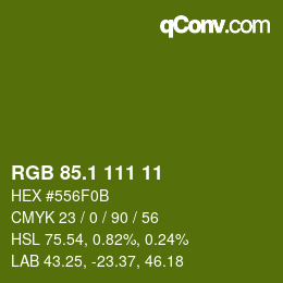 カラーコード: RGB 85.1 111 11 | qconv.com