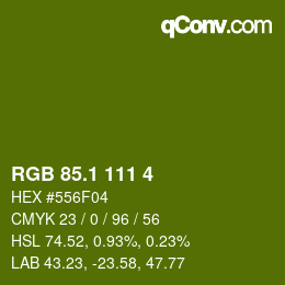 カラーコード: RGB 85.1 111 4 | qconv.com