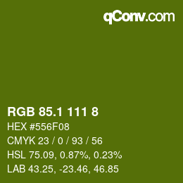 カラーコード: RGB 85.1 111 8 | qconv.com