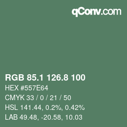 Color code: RGB 85.1 126.8 100 | qconv.com