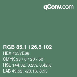 Color code: RGB 85.1 126.8 102 | qconv.com