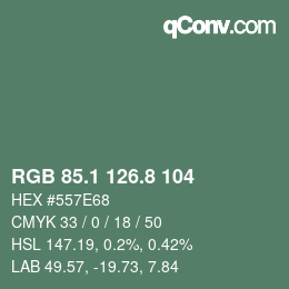 カラーコード: RGB 85.1 126.8 104 | qconv.com