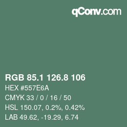 Color code: RGB 85.1 126.8 106 | qconv.com