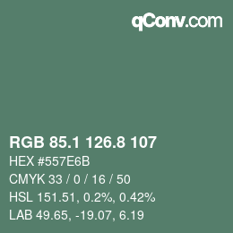 Color code: RGB 85.1 126.8 107 | qconv.com