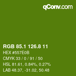 カラーコード: RGB 85.1 126.8 11 | qconv.com