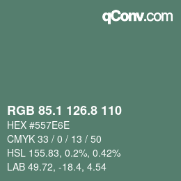Color code: RGB 85.1 126.8 110 | qconv.com