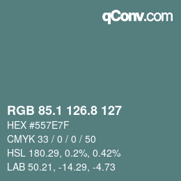 Color code: RGB 85.1 126.8 127 | qconv.com