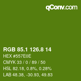 カラーコード: RGB 85.1 126.8 14 | qconv.com