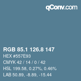 カラーコード: RGB 85.1 126.8 147 | qconv.com