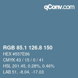 Color code: RGB 85.1 126.8 150 | qconv.com