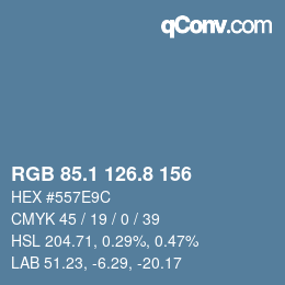 Color code: RGB 85.1 126.8 156 | qconv.com