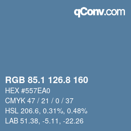 Color code: RGB 85.1 126.8 160 | qconv.com