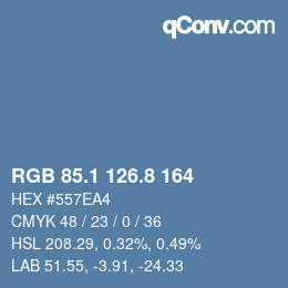 Color code: RGB 85.1 126.8 164 | qconv.com