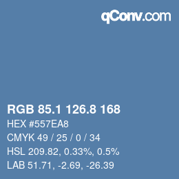 カラーコード: RGB 85.1 126.8 168 | qconv.com