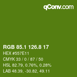 カラーコード: RGB 85.1 126.8 17 | qconv.com