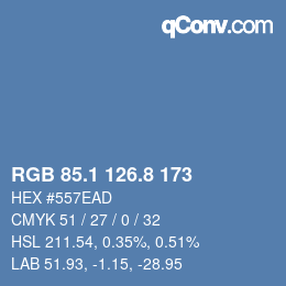 Color code: RGB 85.1 126.8 173 | qconv.com