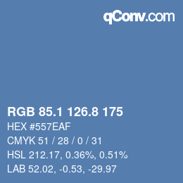 Color code: RGB 85.1 126.8 175 | qconv.com