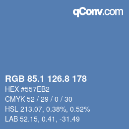 Color code: RGB 85.1 126.8 178 | qconv.com