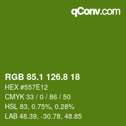 カラーコード: RGB 85.1 126.8 18 | qconv.com