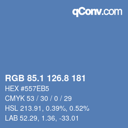 Farbcode: RGB 85.1 126.8 181 | qconv.com