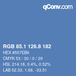 Color code: RGB 85.1 126.8 182 | qconv.com